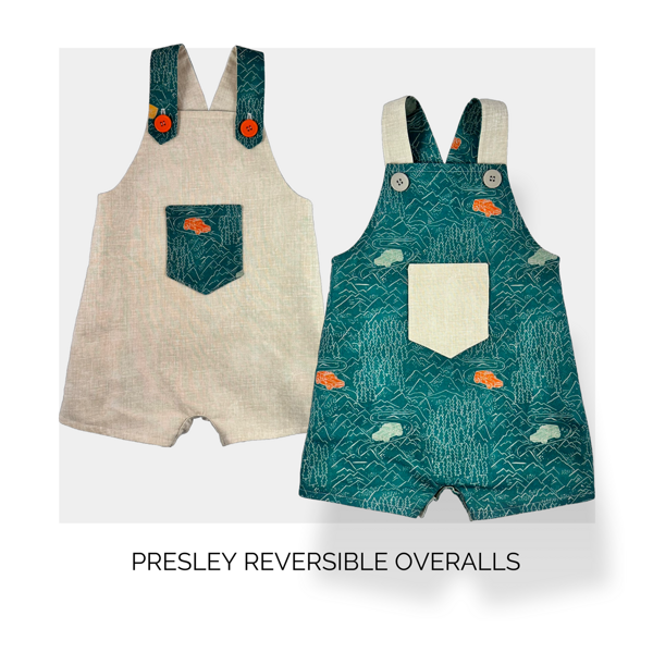 Presley Reversible Overalls (Boy or Girl)