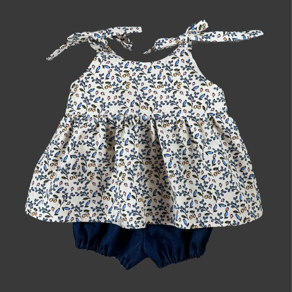 MAGGIE TIE BLOUSE AND BLOOMERS  - Petites Fleurs