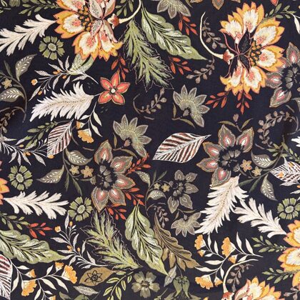 100% Viscose Georgette - Color: Tudor Flowers